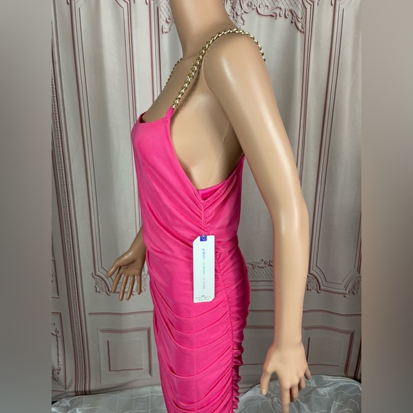 ALMOST FAMOUS Womens Pink Chain Strap Sleeveless Midi Sheath Dress Juniors XL - Picture 13 of 13